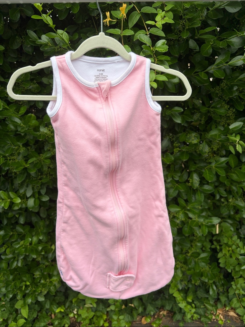 Pink Sleeveless Sleep Sack with Front Zipper - Soft Stretch Fabric